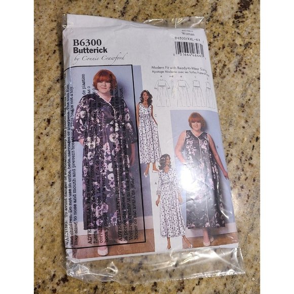 Butterick 6300 Robe Pajama Negligee Pattern Size 2x-6X Empire Waist - Picture 10 of 10